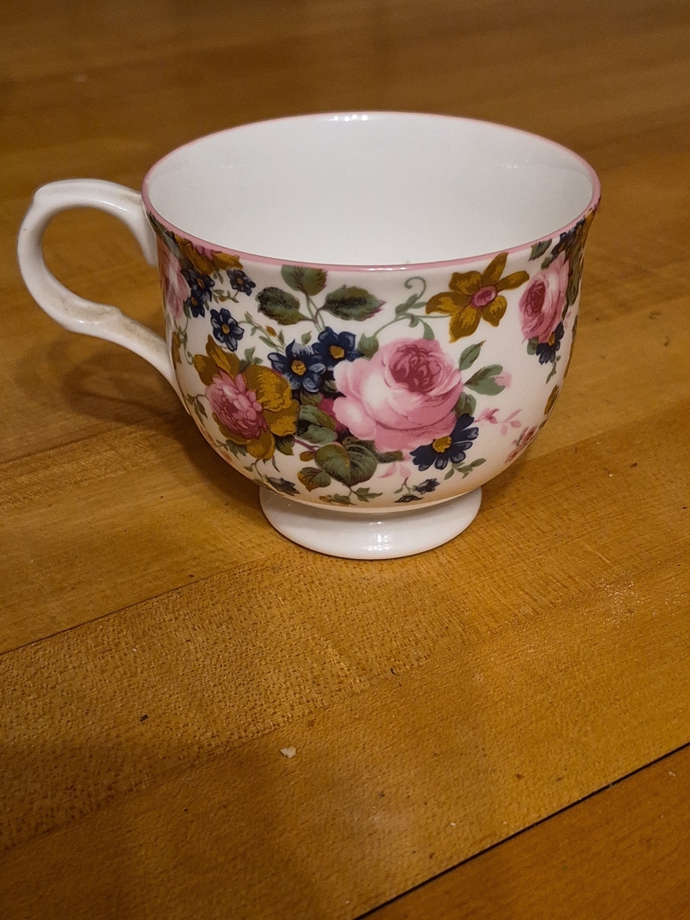 Victoria's Secret Vintage Pink Rose Floral Footed Teacup Fine China NWOT